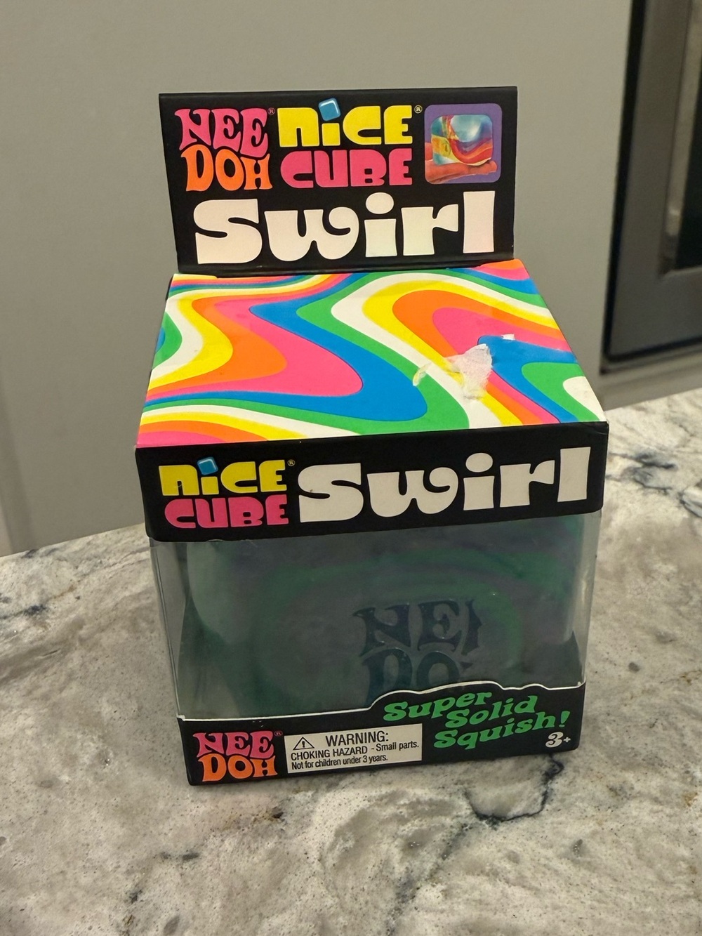 NeeDoh Cube Swirl Super Solid Squish - northern lights